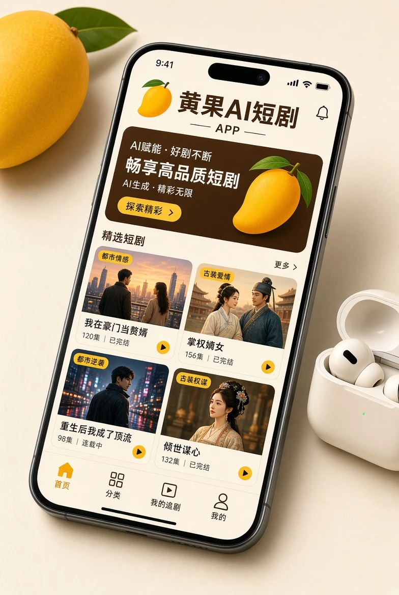 黄果AI短剧移动阅读视觉